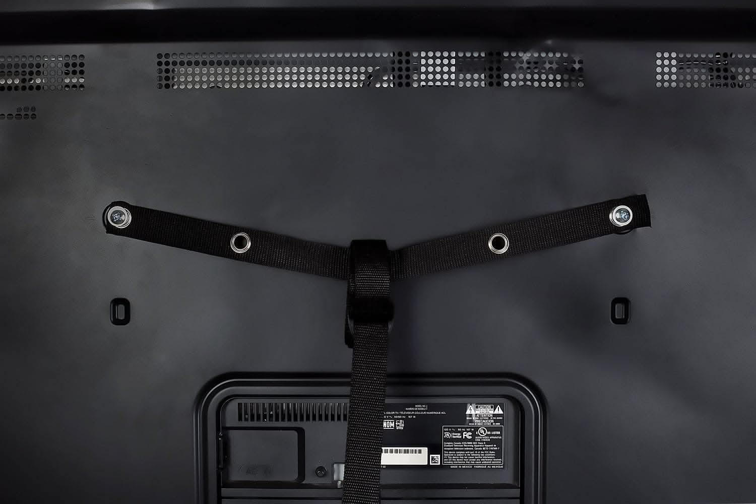 Alt View 1. Mount-It! - Anti‑Tip Prevention TV Safety Straps with Adjustable Length, Heavy‑Duty Metal Clamp & Included Hardware - Black.