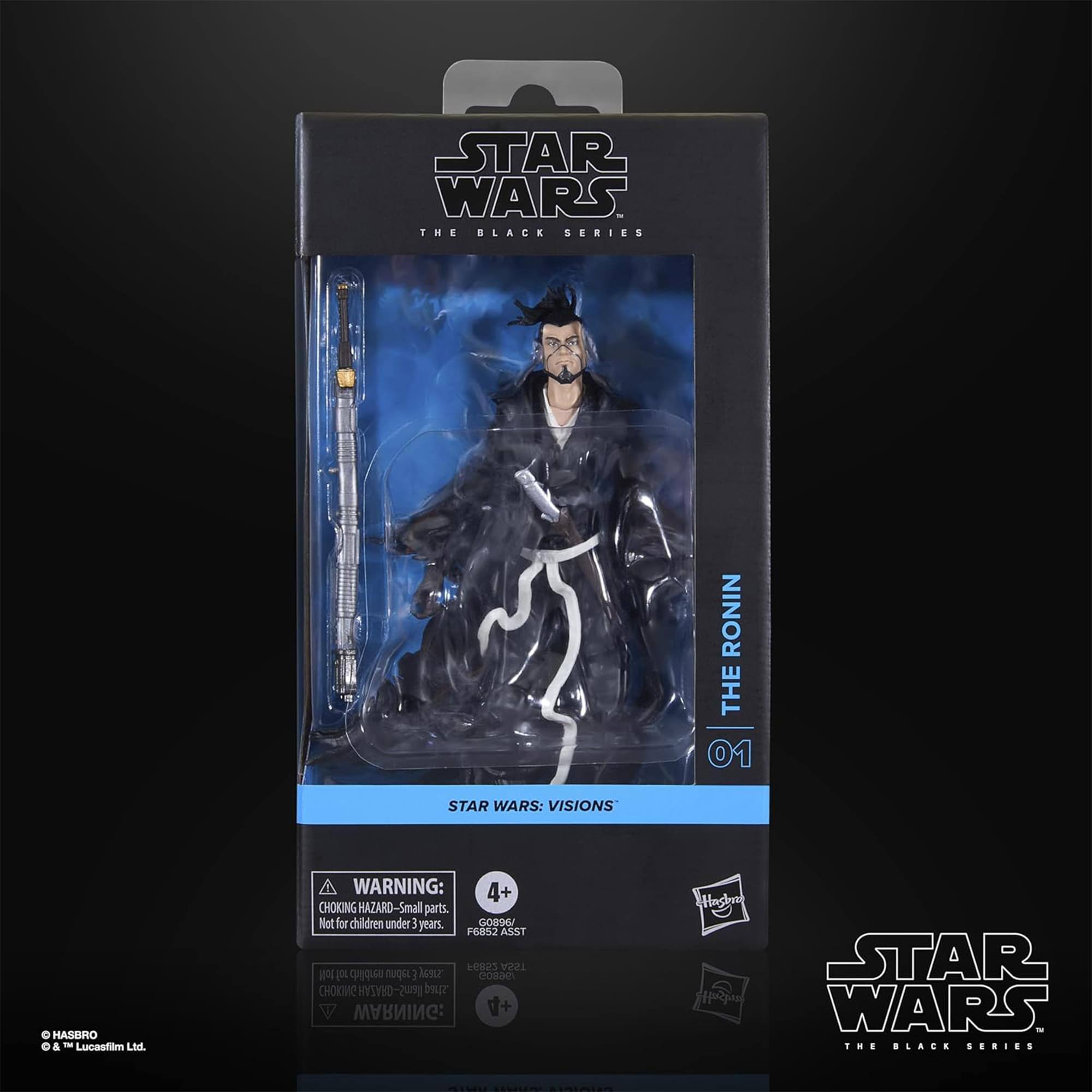 STAR WARS THE BLACK SERIES RONIN THE 01 STAR WARS: VISIONS HASBRO & - Lucastiim LED WARNING: 4+ CHOKING HAZARD-Small parts. Not for children under 3 years. GO896/ Fas2 ASST 10923 ASST  OL b sapun Sa coRan HOKIC S-08YZ1H Iem2- bu WARNING: +1 Habr STAR H WARS THE BLACK SERIES