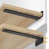 Front. VEVOR - Shelf Bracket, 10”L x 4”W x 1.6”H, 6 Pcs Heavy Duty Floating Shelf Brackets, Brackets for Shelves, 5mm Thick Matte - Black.