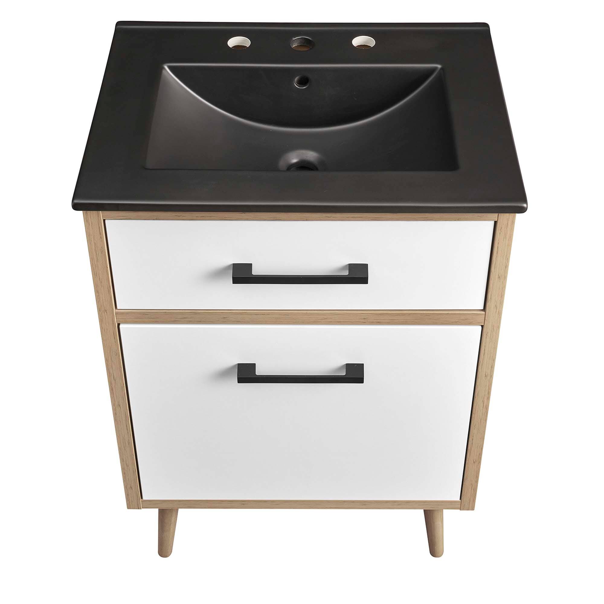 Alt View 5. Modway - Maverick Bathroom Vanity Basin Included by Modway - Black Oak.