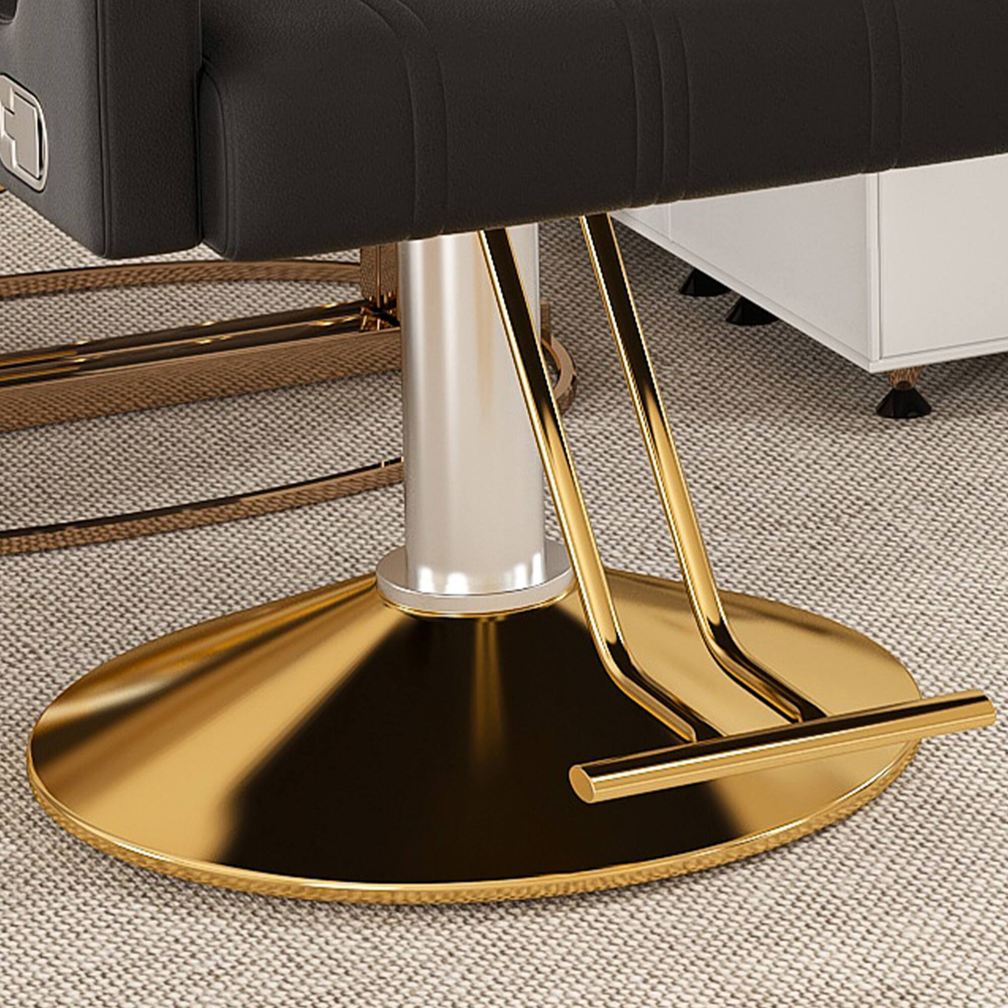 Alt View 4. GOODSILO - Professional Hydraulic Barber Chair with Adjustable Height, Swivel Base, and Reclining Backrest for Salon - Black.