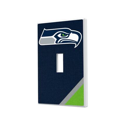 Front. Keyscaper - Seattle Seahawks Diagonal Stripe Single Toggle Light Switch Plate - Multicolor.
