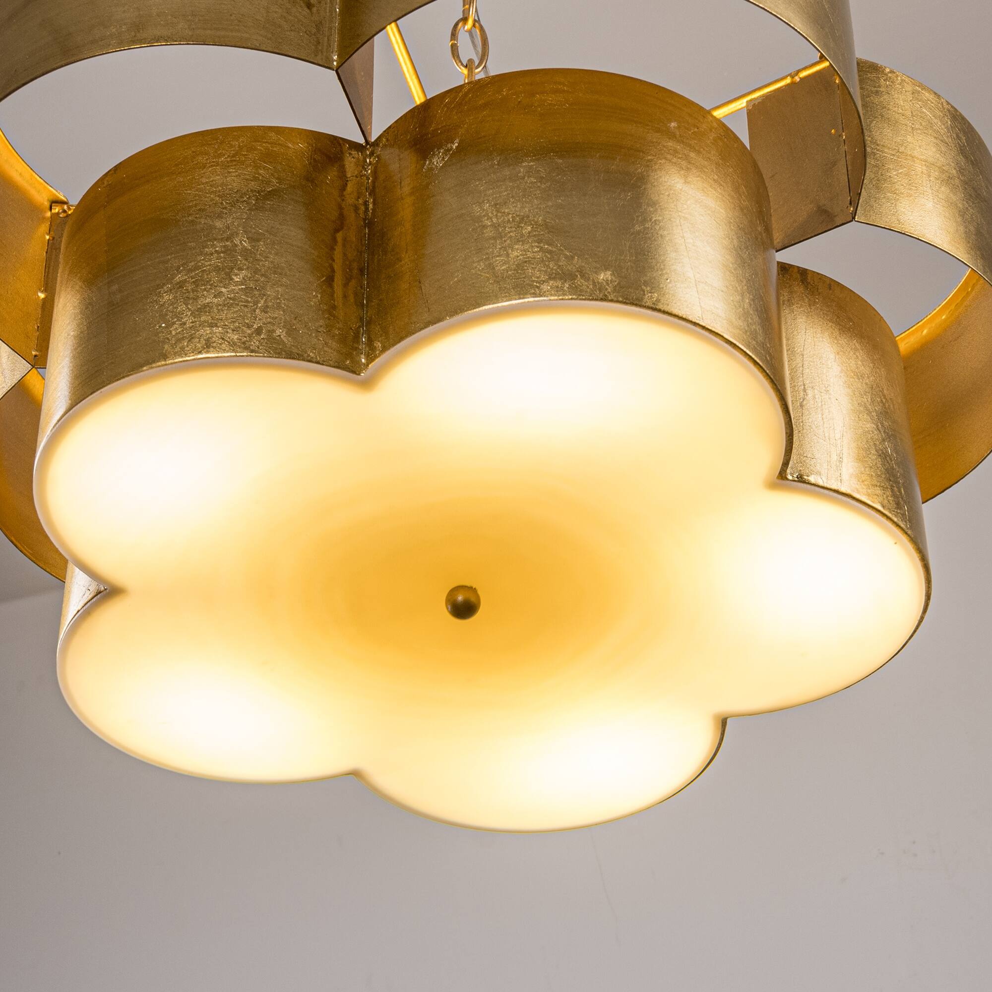 Alt View 7. Parrot Uncle - 19.7 in. 5-Light Brushed Gold Modern Flower Shape Chandelier - Gold.