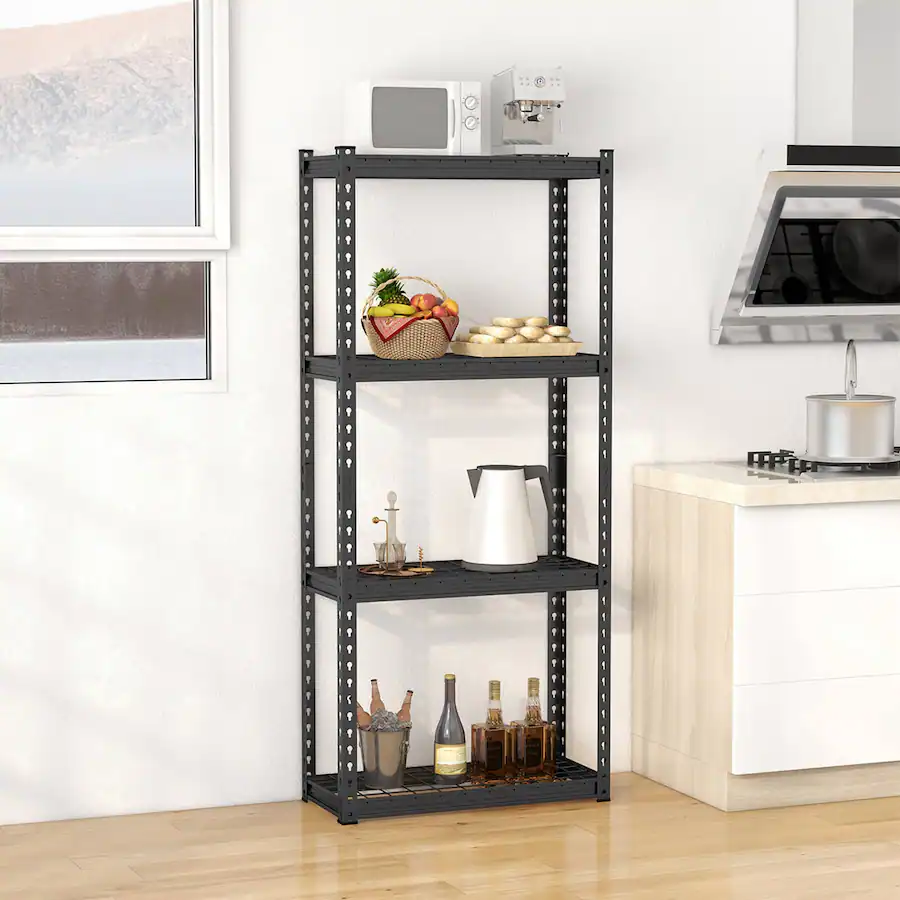 Cheap Racks Costway 2 PCS 4 Tier Metal Shelving Unit Heavy Duty Wire Storage Rack ...