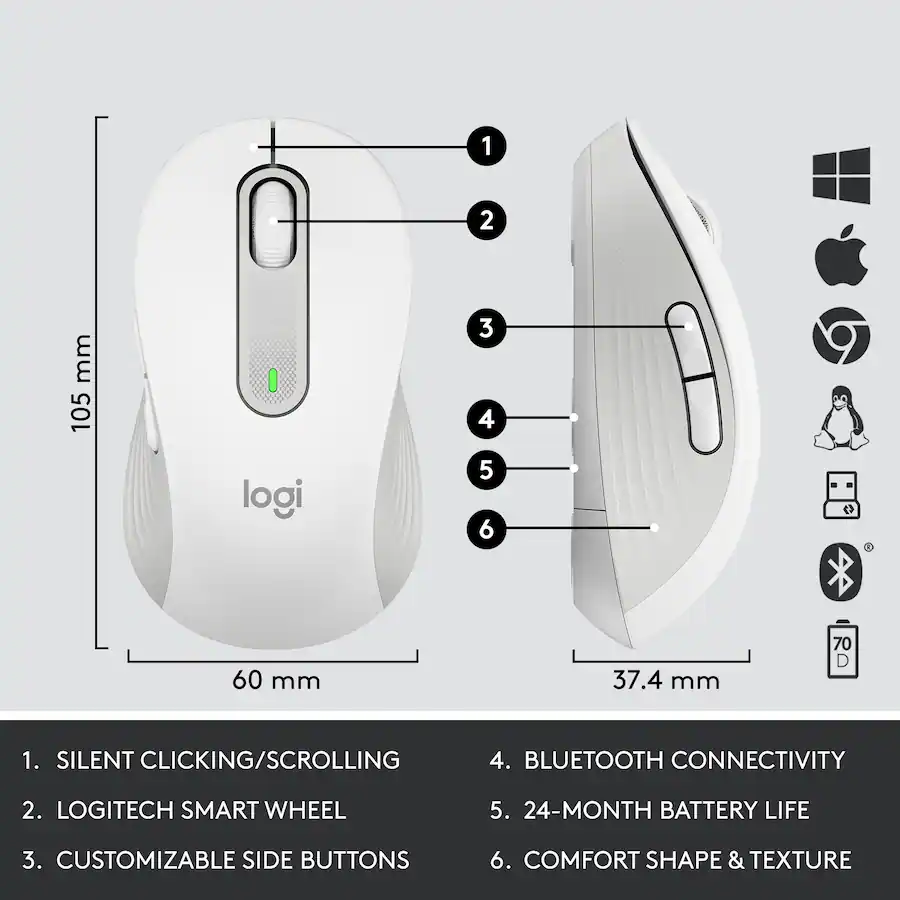 Logitech Signature MK650 Combo for Business Full size Wireless Membrane ...