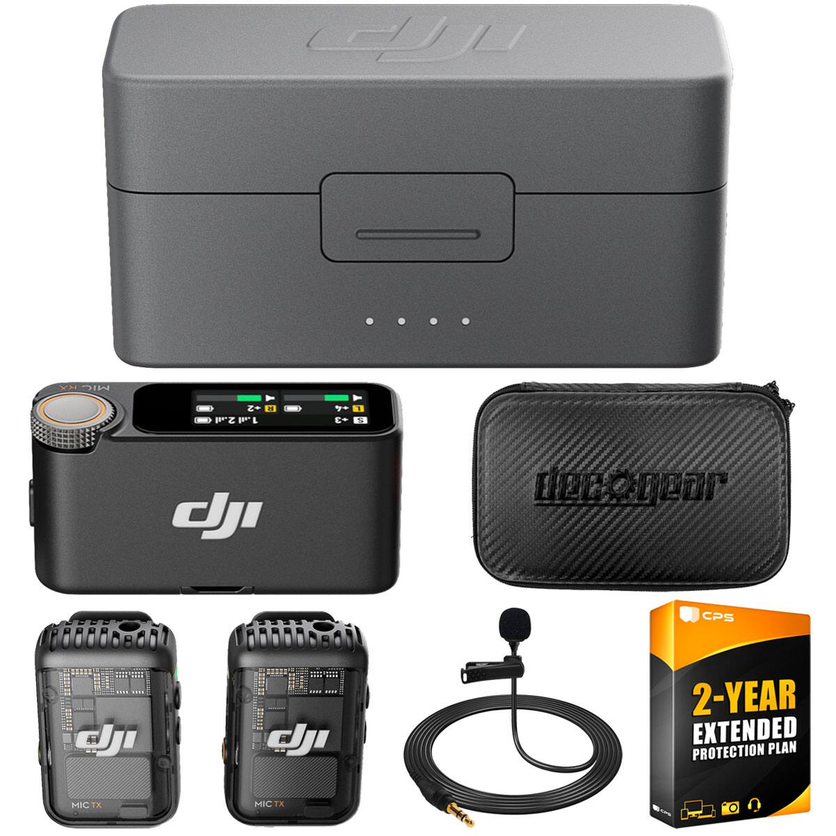DJI - Mic 2 All-In-One Wireless Microphone 2-Year Extended Warranty & Accessories Bundle