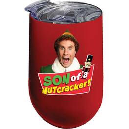 Spoontiques - Elf Son of a Nutcracker Christmas Stainless Steel Double Wall Insulated Wine Tumbler 16 ounce - Red