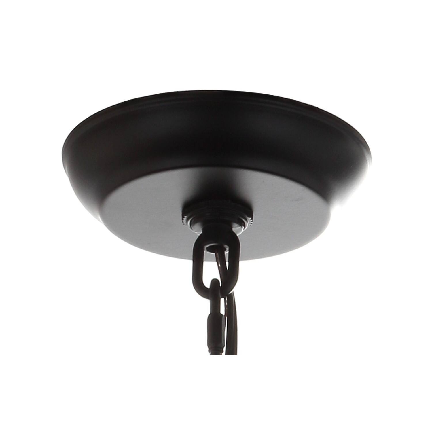 Alt View 4. Jonathan Y - Gabrielle 16" Crystal/Metal LED Pendant, Oil-Rubbed Bronze - Oil Rubbed Bronze.