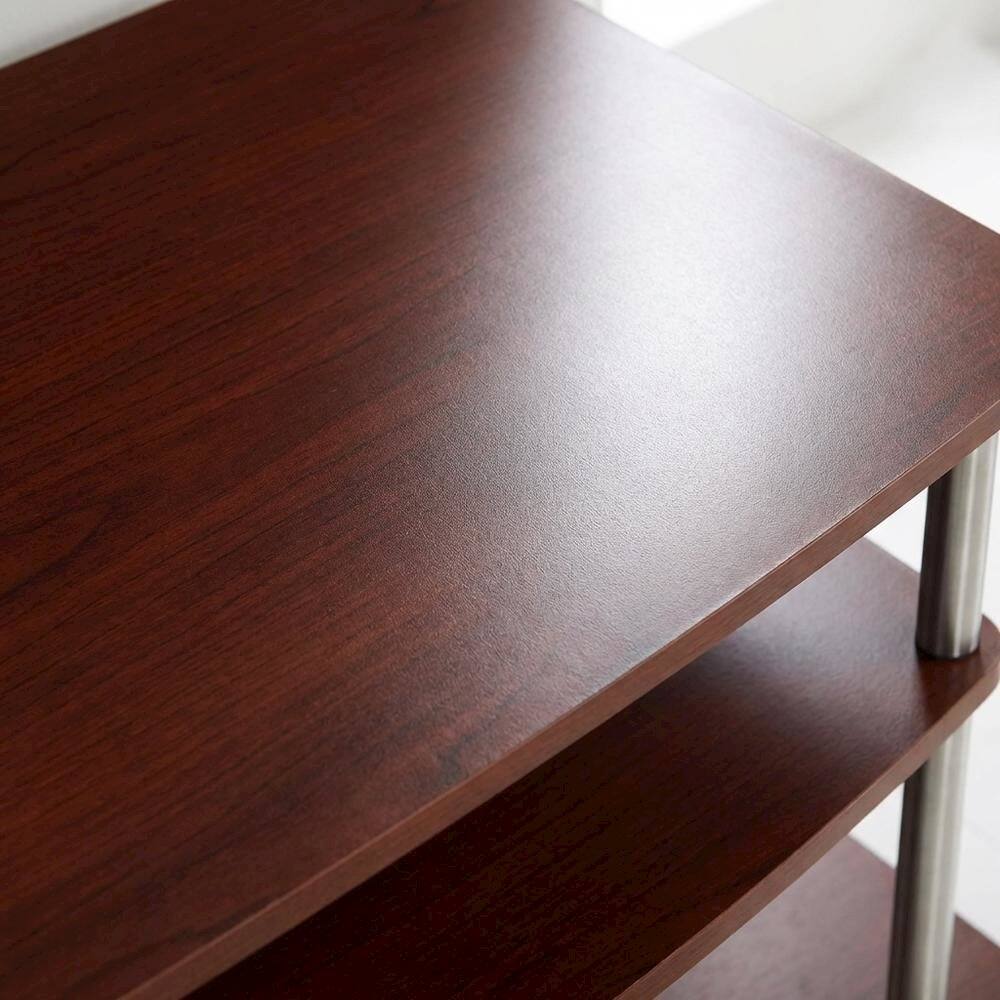 Alt View 4. FurniFact - Contemporary Brown Particle Board TV Stand for up to 46-Inch TVs - Brown.
