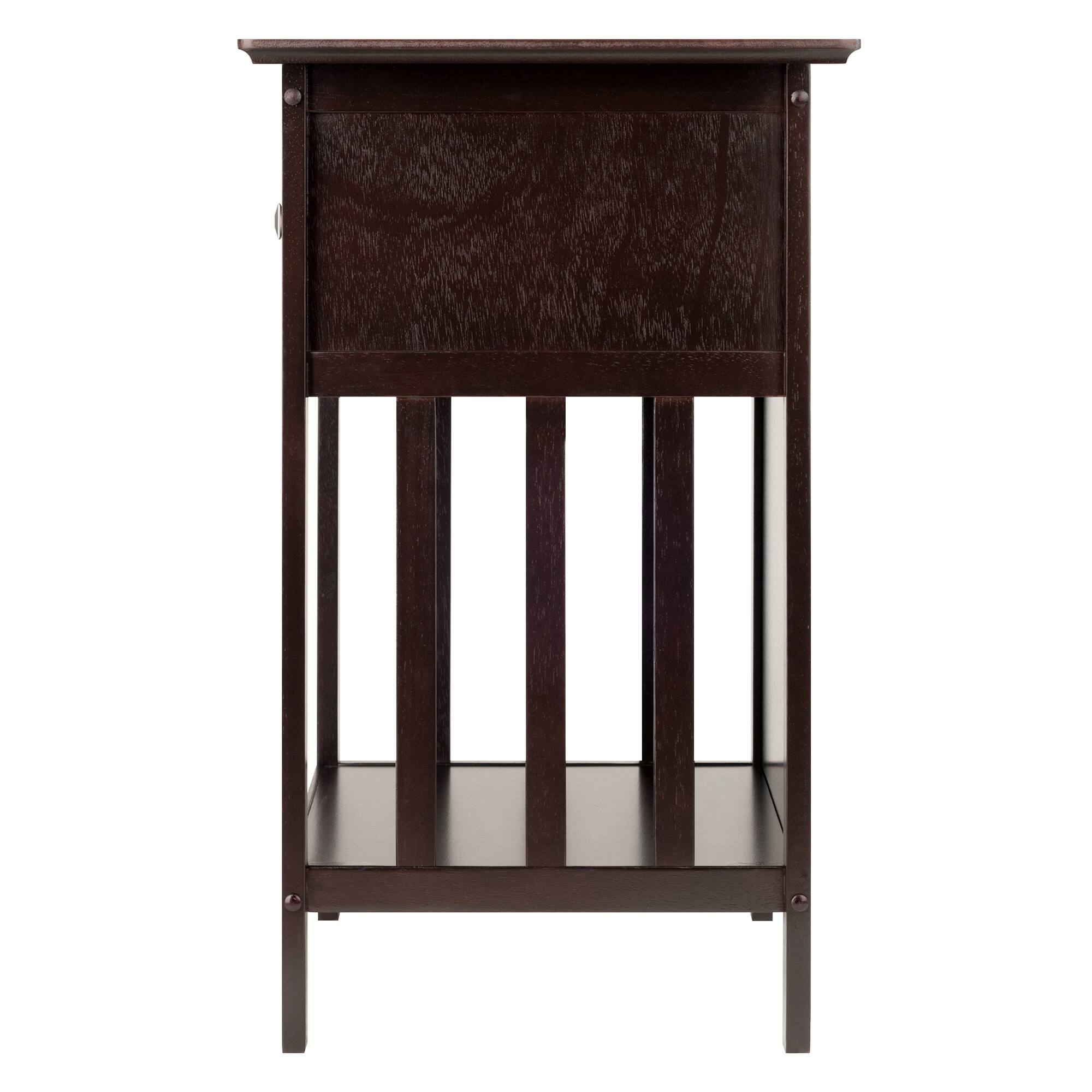 Back. Winsome Wood - Marcel Accent Table, Nightstand - Coffee.