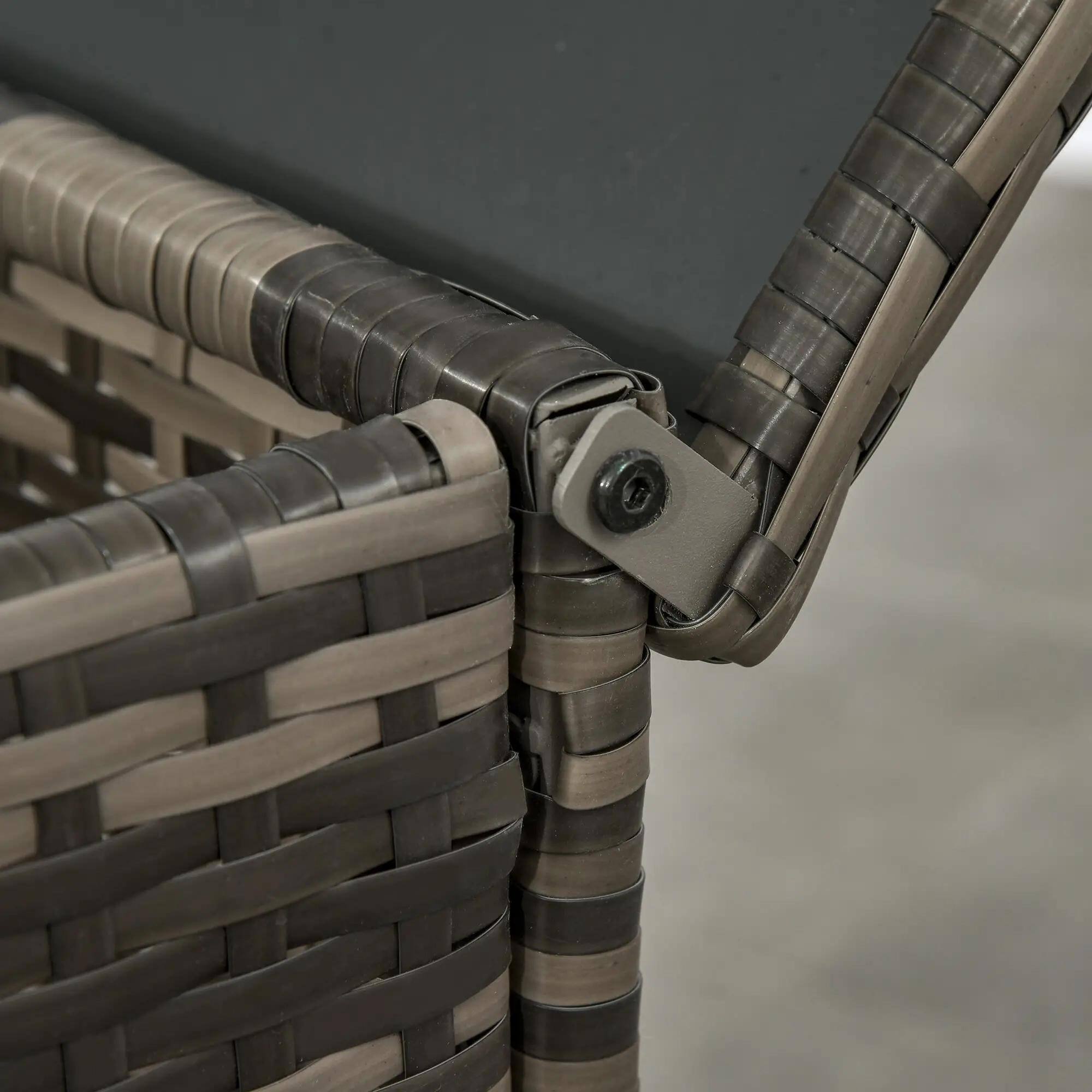 Alt View 1. Resenkos - Resenkos 3 Pieces Patio Furniture, Two Chairs And A Matching Table, PE Rattan, Gray - Gray.