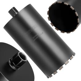 VEVOR - Core Drill Bit, 8 inch Diameter, 14 inch Drilling Depth, 1-1/4 in-7 Internal Thread, High-Precision Welding Technology - Black
