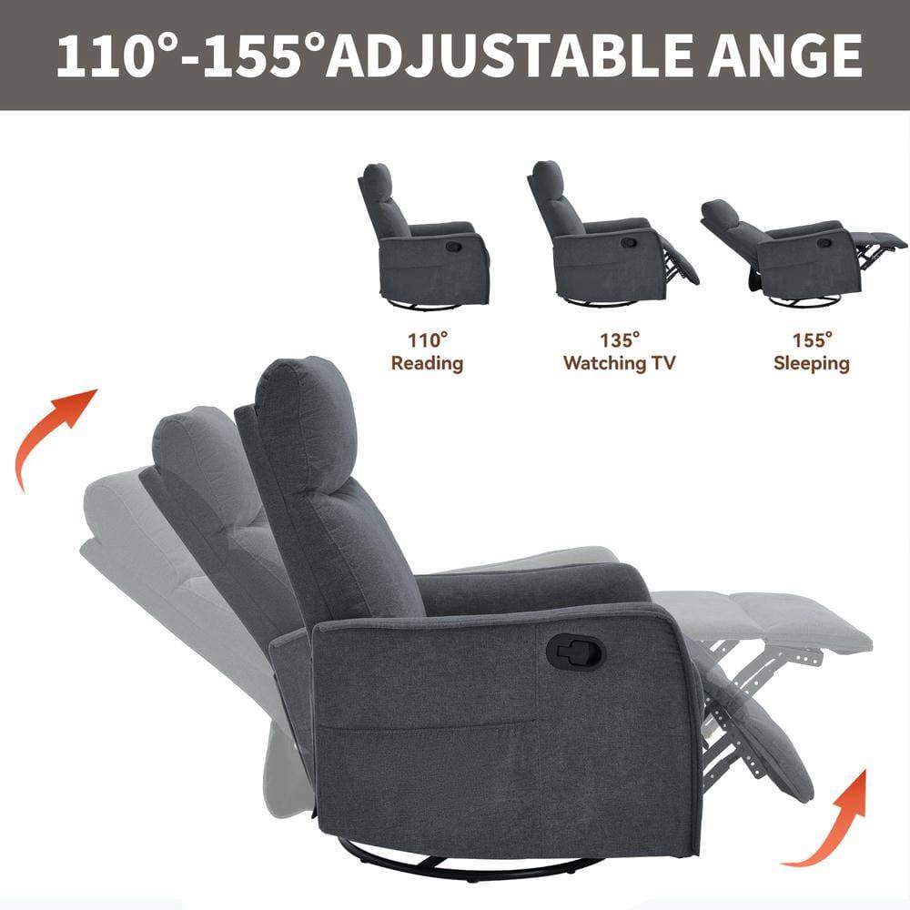 110°-155° ADJUSTABLE ANGLE

110° Reading  
135° Watching TV  
155° Sleeping