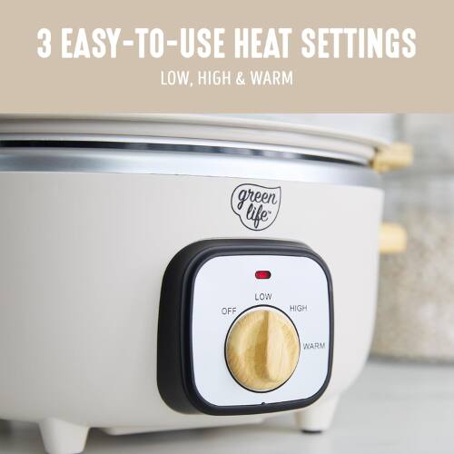 3 EASY-TO-USE HEAT SETTINGS  
LOW, HIGH & WARM  

green life  

OFF LOW HIGH WARM