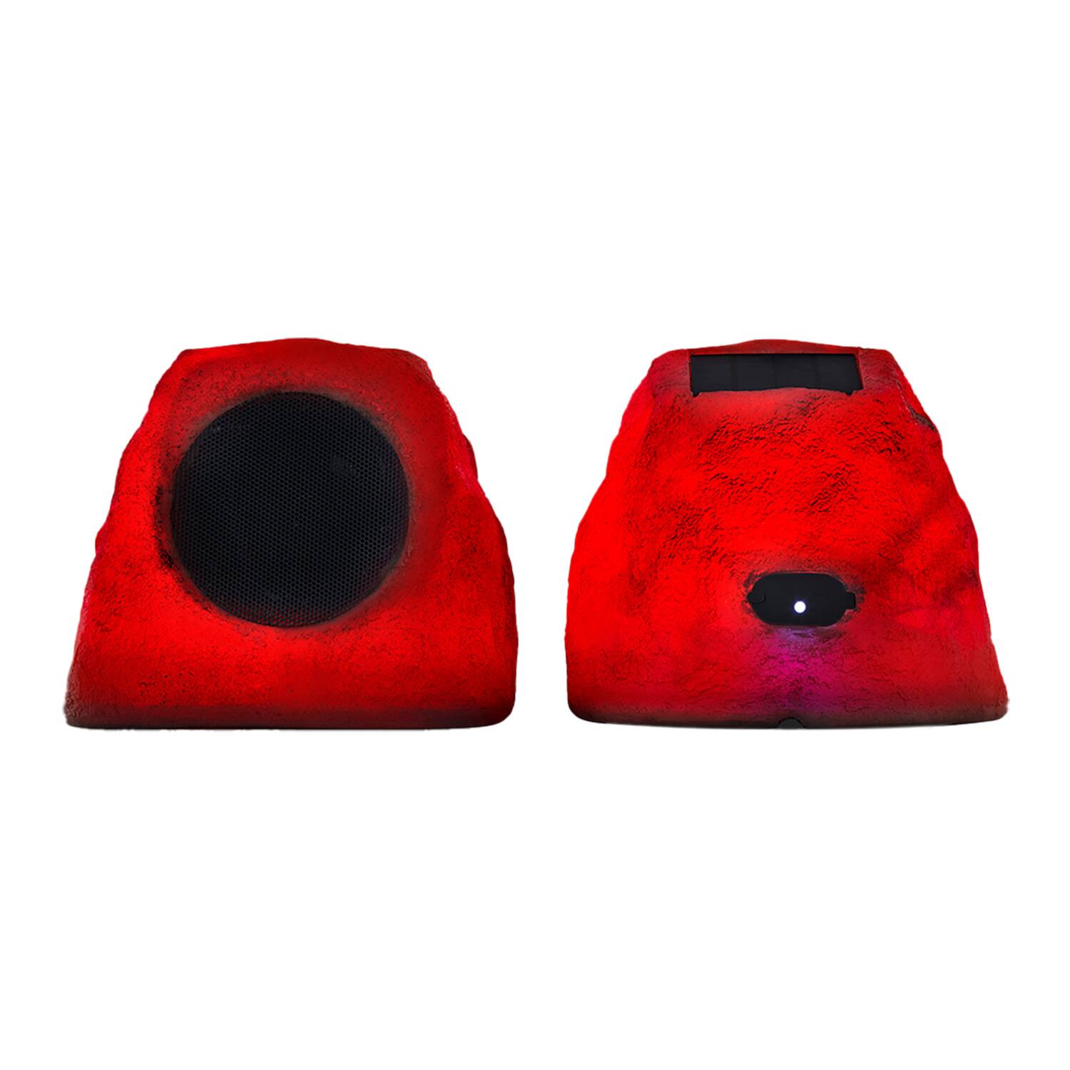 Alt View 8. Gemini - Gemini Ghrk-500ltms-pr Ghrk-500ltms Solar Bluetooth Tws 30-watt-peak Outdoor Rock Speaker With Led Lighting (2 Pack) - Gray.