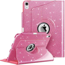 Kitcheniva - Smart Rotating Case For iPad A16 11th 2025 And iPad 10th 2022 Stand Cover - Glittering Pink