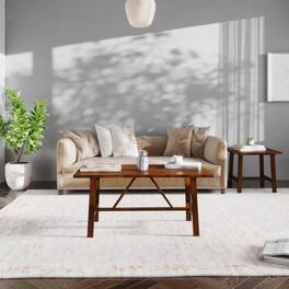 Emma + Oliver - Saul Solid Wood Farmhouse Trestle Coffee Table - Walnut