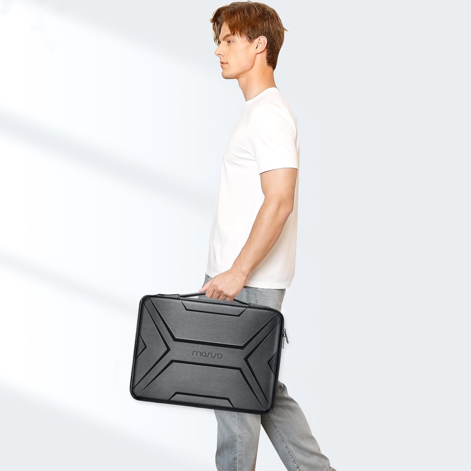 Alt View 2. mosiso - Laptop Sleeve 17-17.3 inch Waterproof Shockproof EVA Hard Shell Laptop Case for HP Dell Asus Lenovo Alienware - Black.