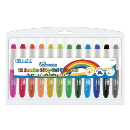 BAZIC 2569 83 TR Washable 12 Jumbo Silky Gel Crayons
Crayones De Gel - Crayons Gel
BAZIC