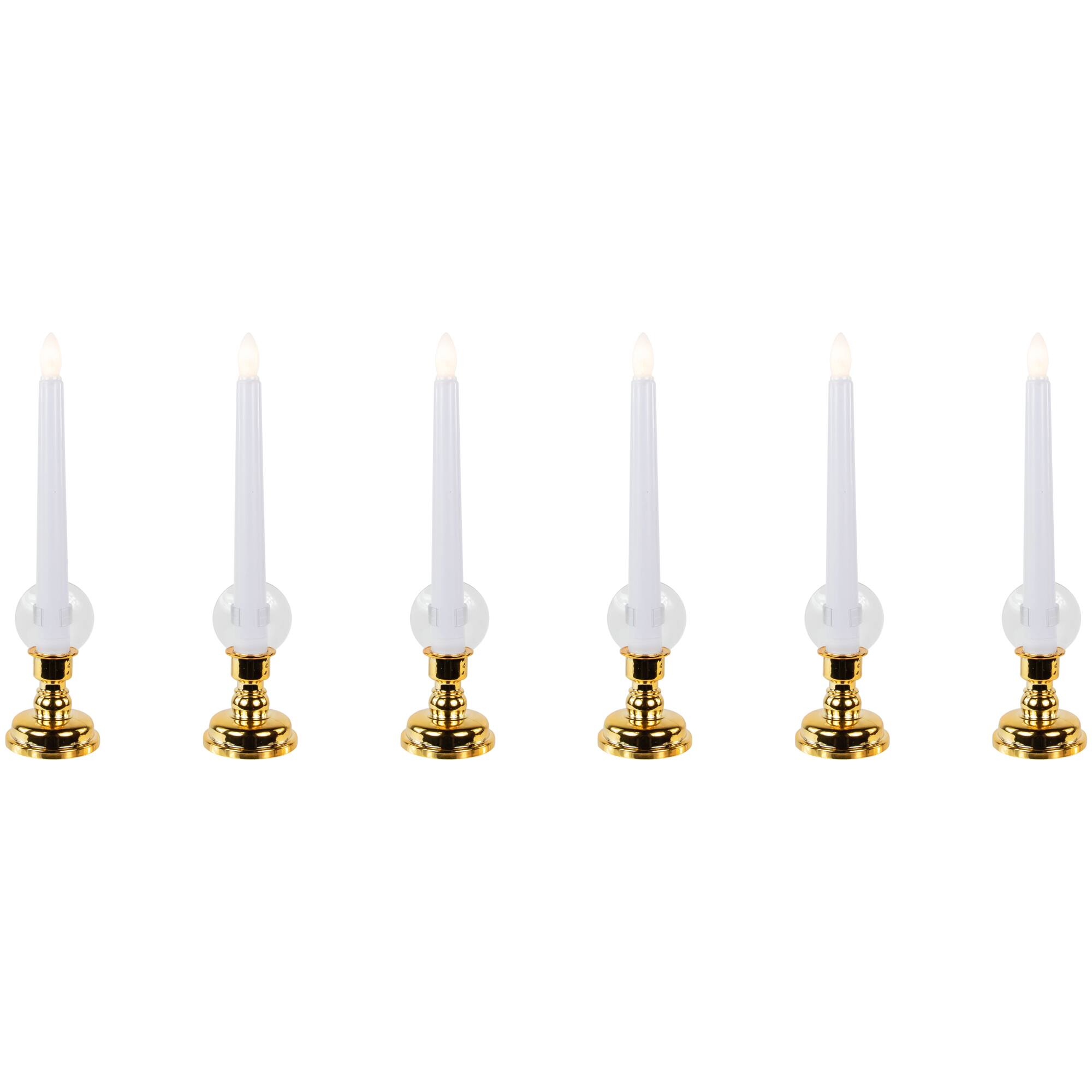 Alt View 1. Northlight - Single Light Window Candles with Remote and Timer - 10" - White - Set of 6 - White.