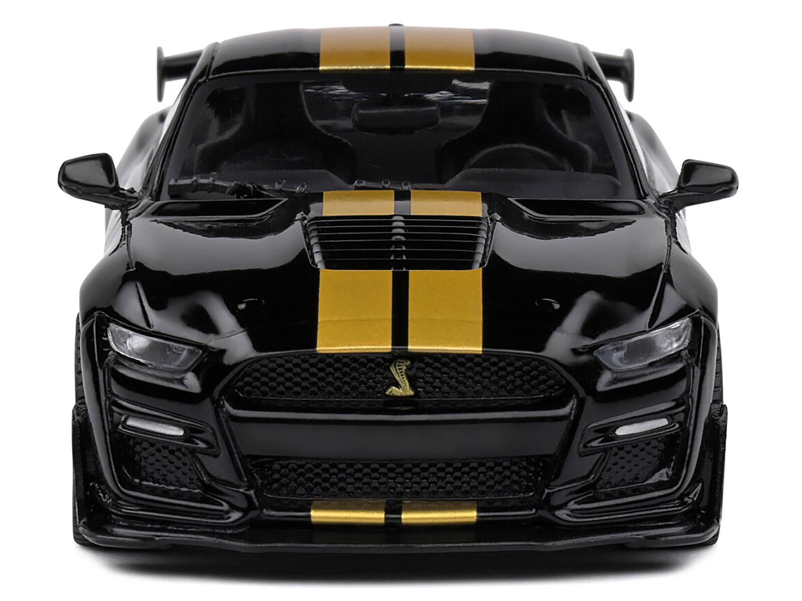 Alt View 1. Solido - 2020 Shelby Mustang GT500 Black with Gold Stripes 1/43 Diecast Model Car by Solido - Black with Gold.
