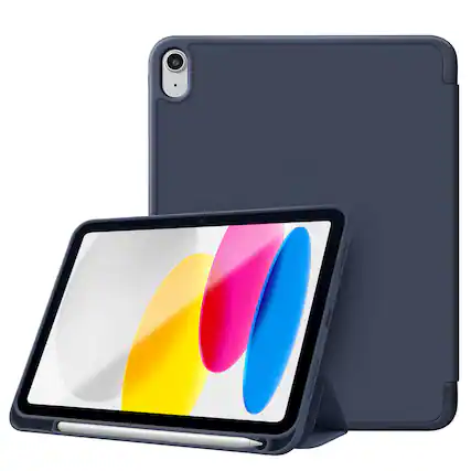 Front. Vena - For Apple iPad A16 Case, iPad A16 10th/11th Generation Case, Trifold Stand, Slim Protective for iPad A16 10.9" Blue - Blue.