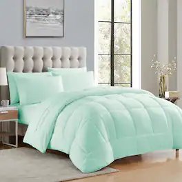 Sweet Home Collection - All Season Reversible Bed-in-A-Bag Solid Color Comforter & Sheet Set, Full - Mint