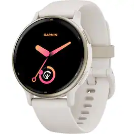 Garmin - vívoactive 5 GPS Smartwatch 42 mm Fiber-reinforced polymer - Gold Aluminum and Ivory - (2023)