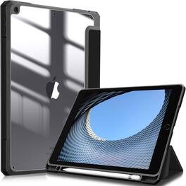 Fintie - Hybrid Slim Clear Case for iPad 9th / 8th / 7th Generation 10.2 Inch | Shockproof Cover Transparent Back Shell Cover - Black