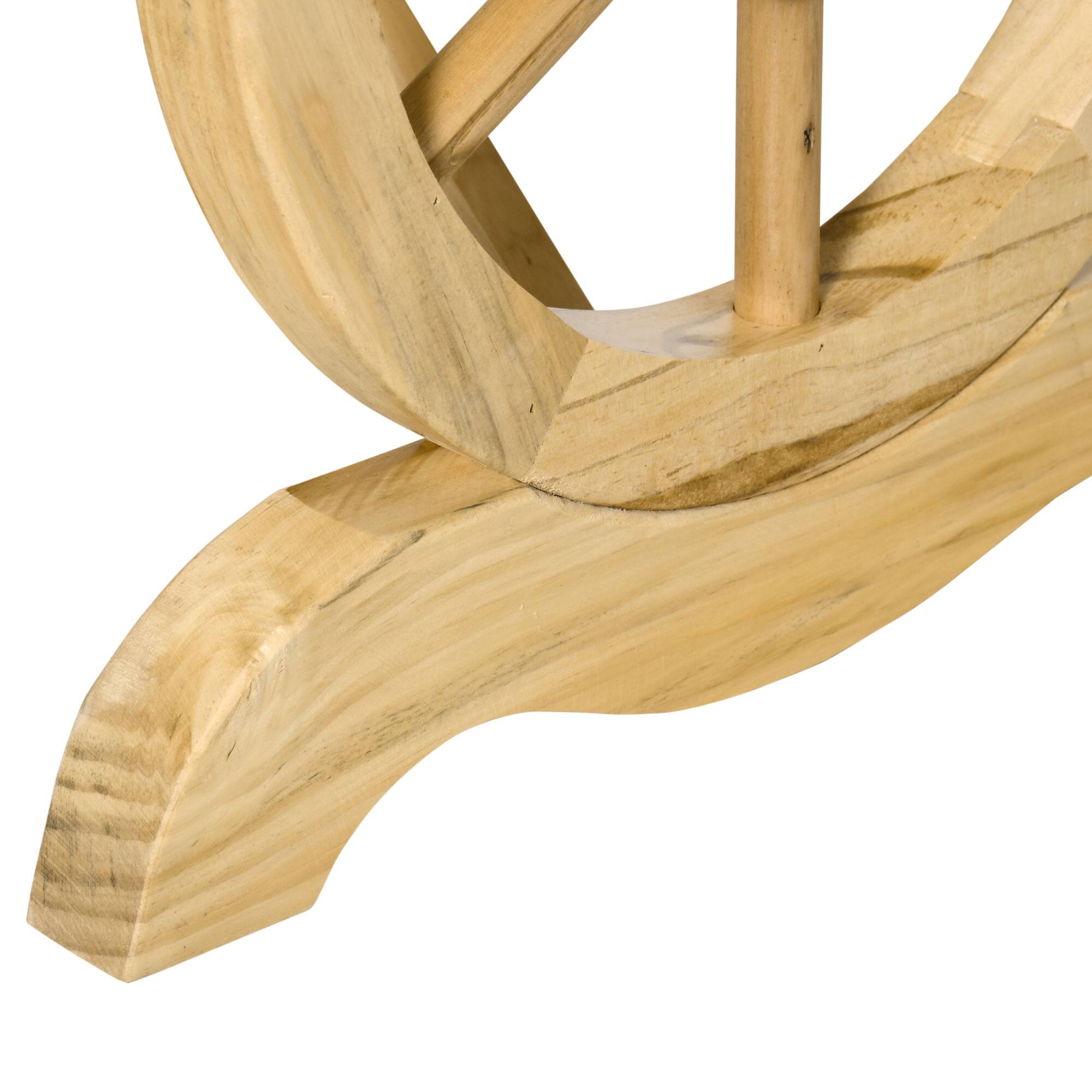 Left. AOOLIVE - Outsunny 2-Person Wooden Garden Bench,Outdoor Wagon Wheel Porch Bench for Backyard Garden,Rustic Country Style,Natural - Natural.