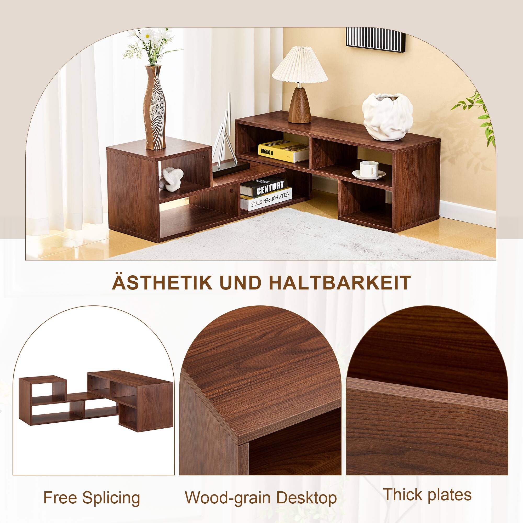 DIUNO 1 CENTURY KITLEY: Ästhetik und Haltbarkeit. Free Splicing, Wood-grain Desktop, Thick plates
