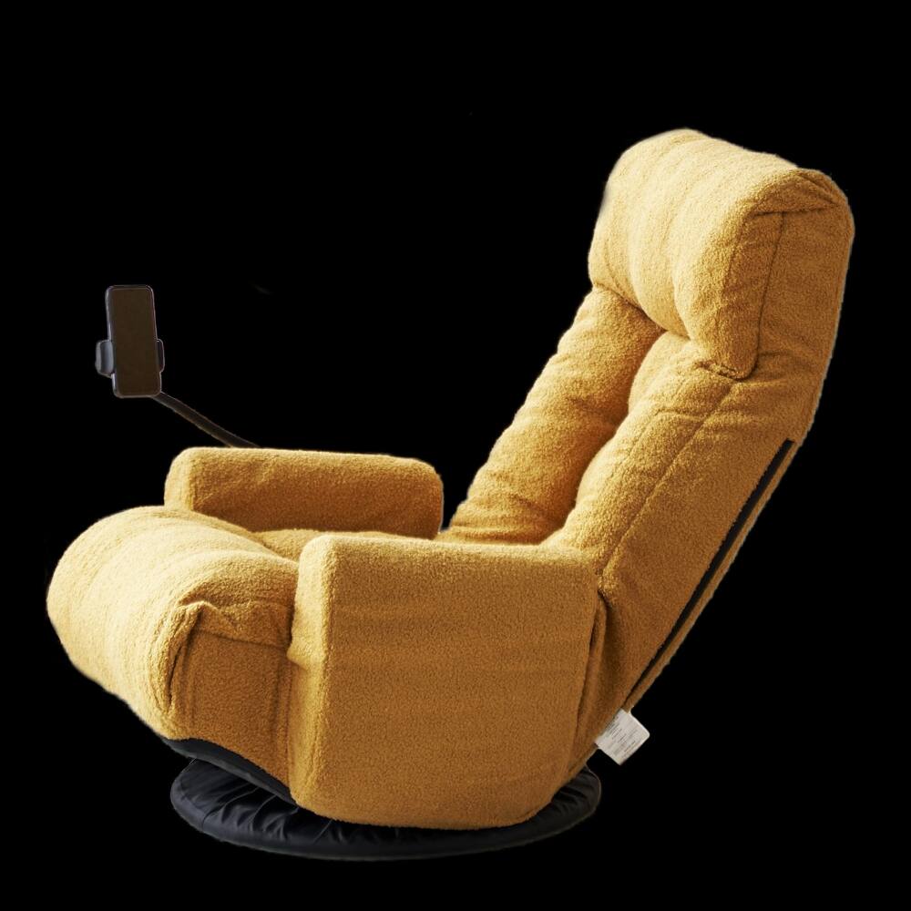 Alt View 3. Loheer - Loheer Adjustable Gaming Chair 360 Degree Rotatable Sofa Chair Yellow Lounge Chair for Living Room with Phone Holder - Yellow.