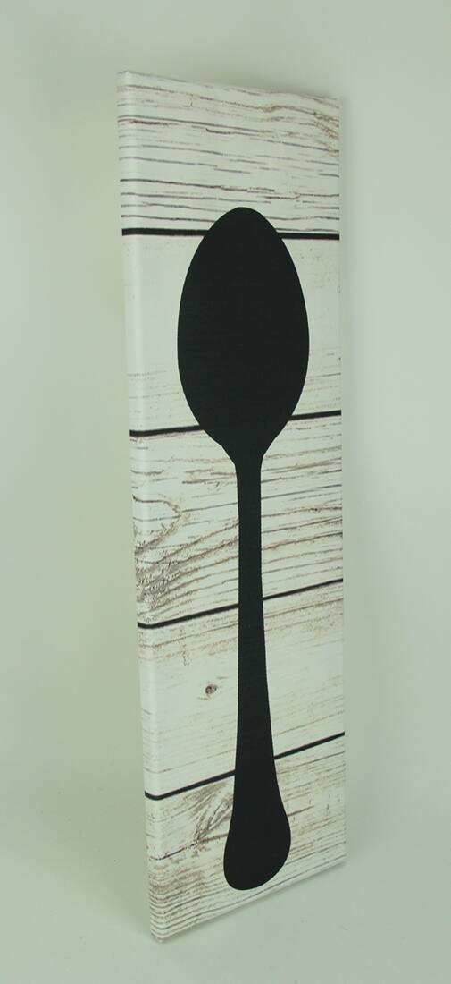 Alt View 1. Timeless By Design - Farmhouse Flatware 3 Piece Canvas Wall Print Set - Black.