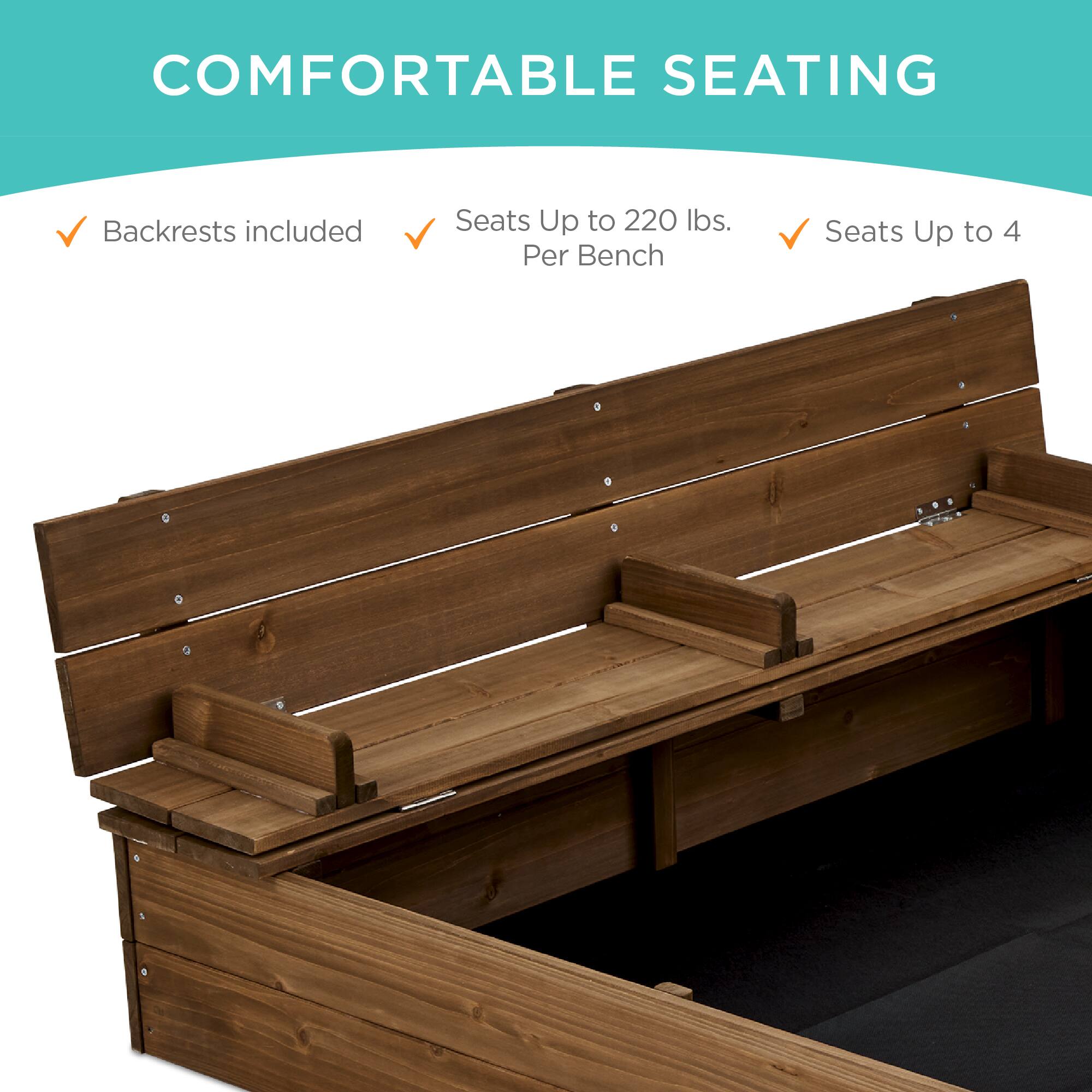 COMFORTABLE SEATING

- Backrests included
- Seats up to 220 lbs. per bench
- Seats up to 4