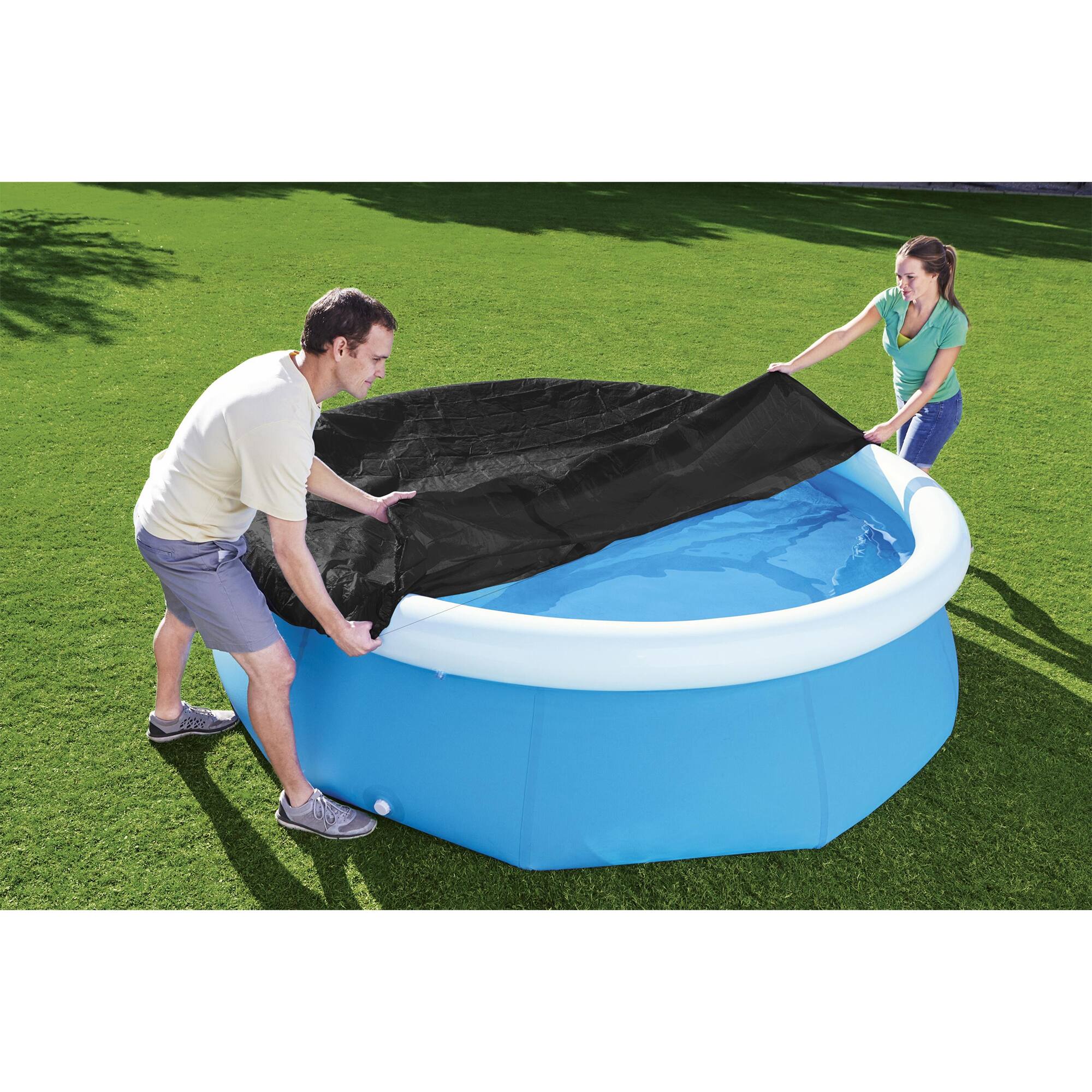 Alt View 3. Bestway - Bestway Flowclear Fast Set 8' Round Swimming Pool Cover for Above Ground Pools.