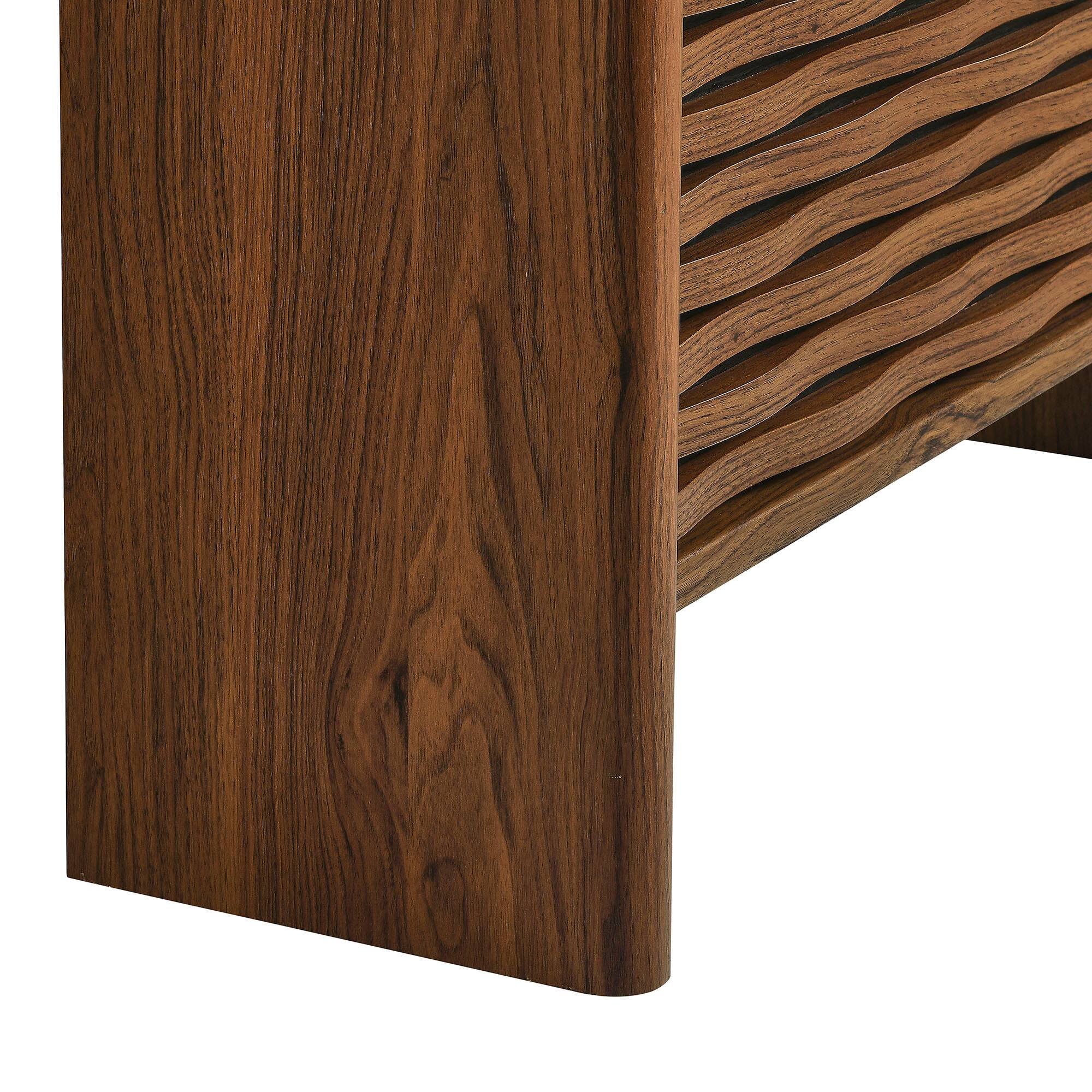 Alt View 5. Modway - Emric Wave Shoe Cabinet by Modway - Walnut.