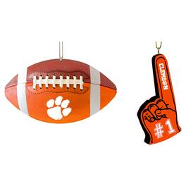 The Memory Company - Clemson Tigers Two-Pack Football & Foam Finger Ornament Set - Multicolor