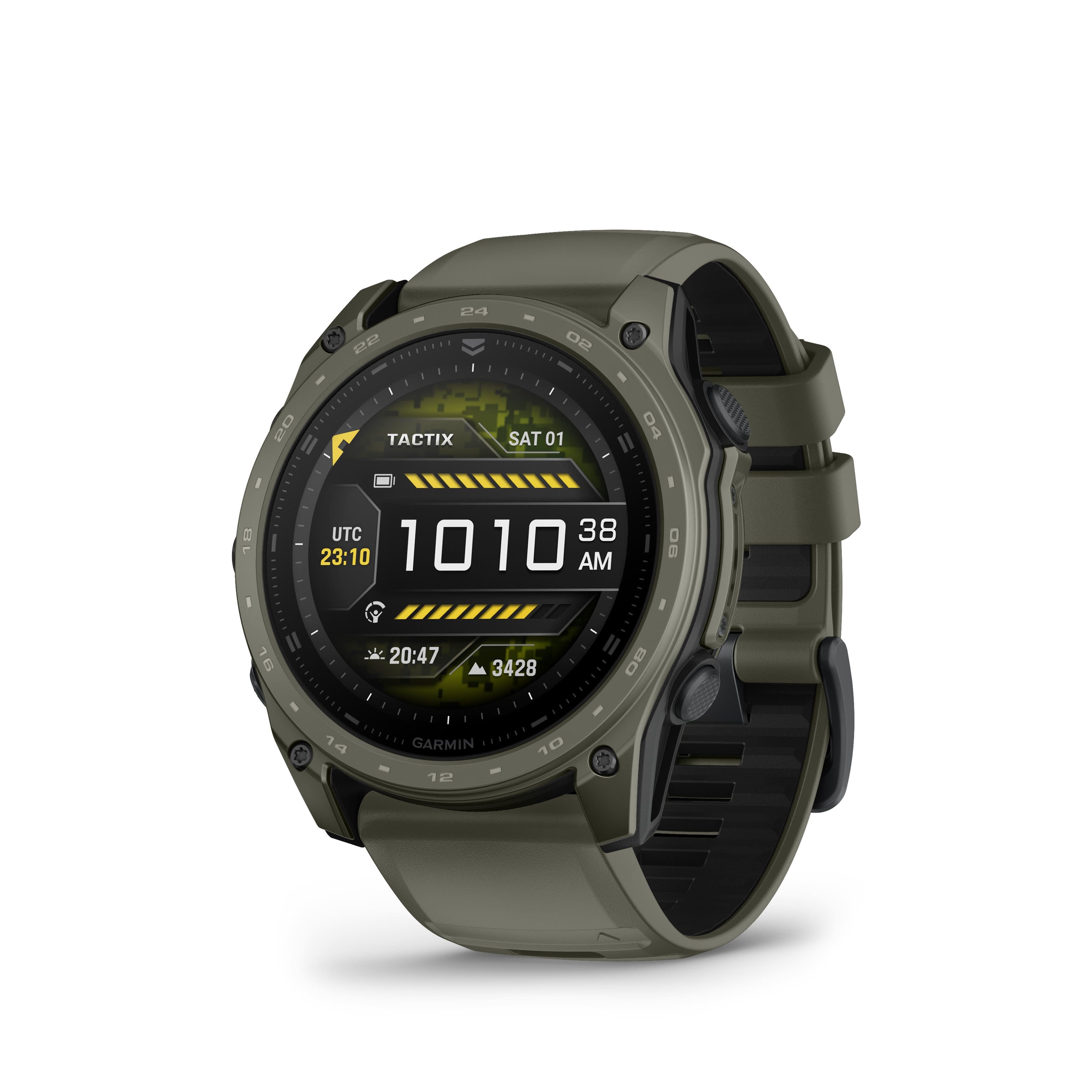 Garmin - tactix 8 AMOLED GPS Smartwatch 51 mm Fiber-reinforced polymer with titanium rear cover - Olive Drab Cerakote Coating - (2026)