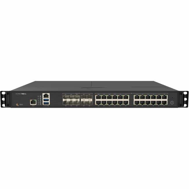 SonicWall - NSa 3800 Network Security/Firewall Appliance - Centralized Management - 24 Port - 1000Base-T, 10GBase-X - 10 - Black