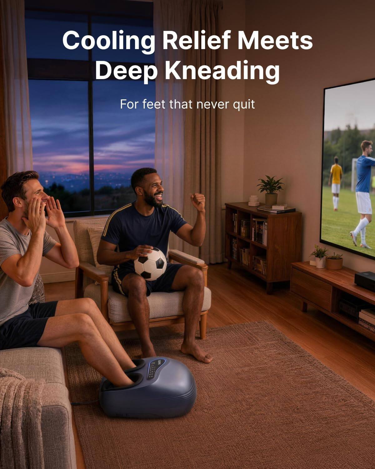 Cooling Relief Meets Deep Kneading  
For feet that never quit