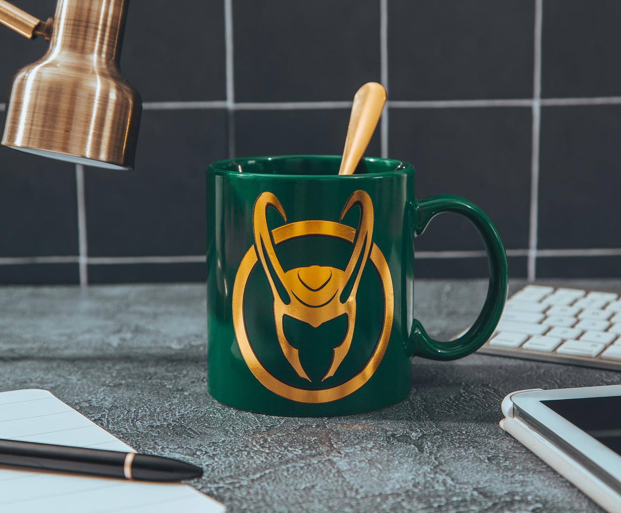 Alt View 10. Marvel - Marvel Studios Loki Foil Embossed Ceramic Mug | Holds 20 Ounces - Green.