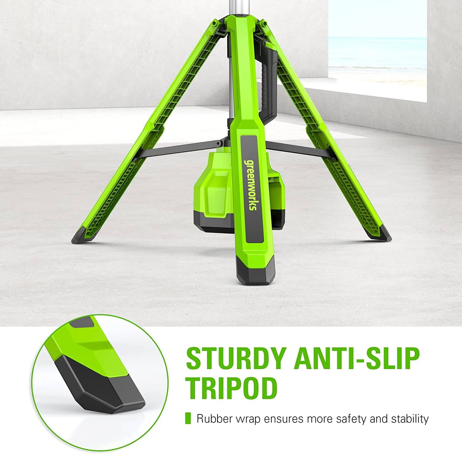 STURDY ANTI-SLIP TRIPOD  
Rubber wrap ensures more safety and stability