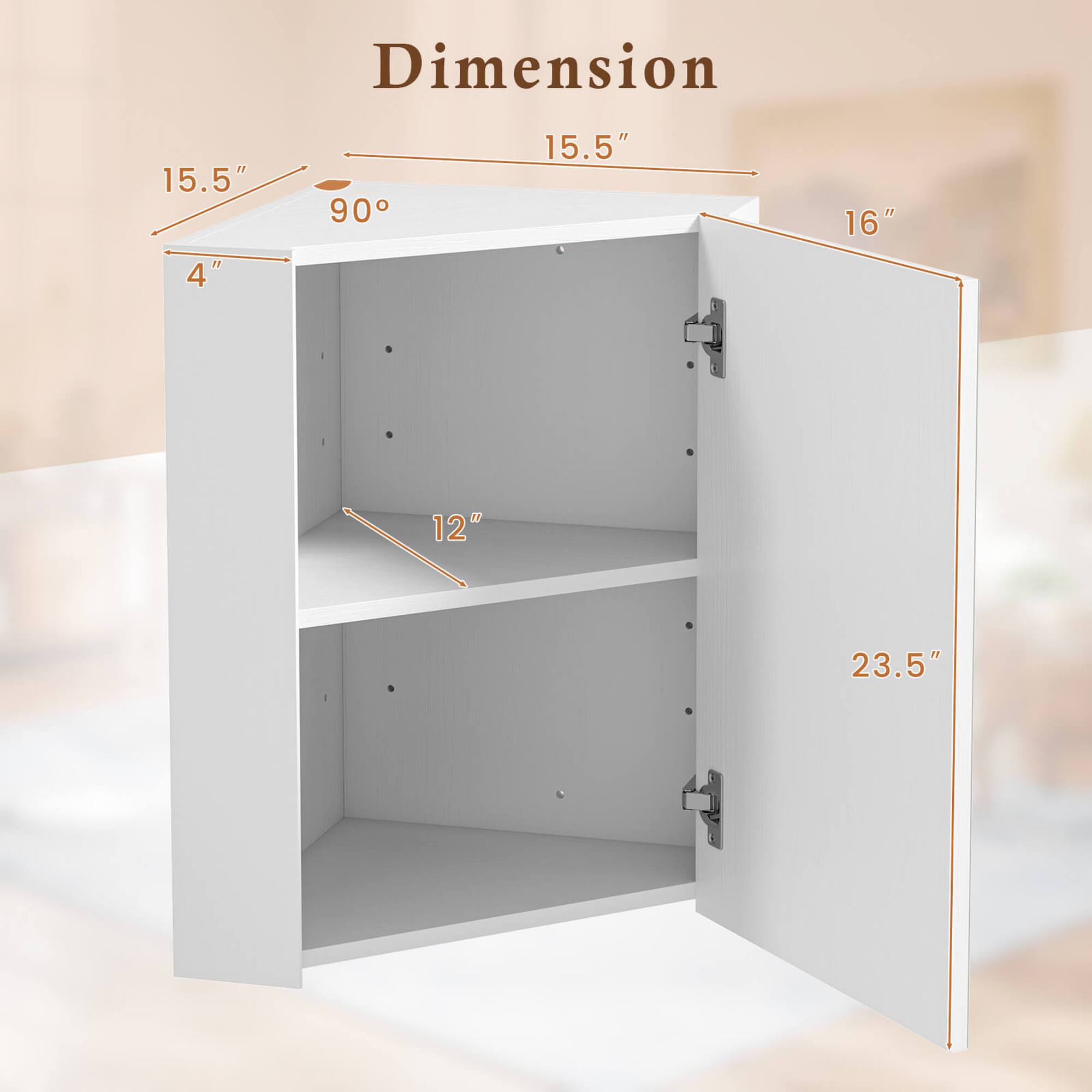Dimension  
15.5" x 15.5" x 16" x 23.5"  
4" x 12"  
90°