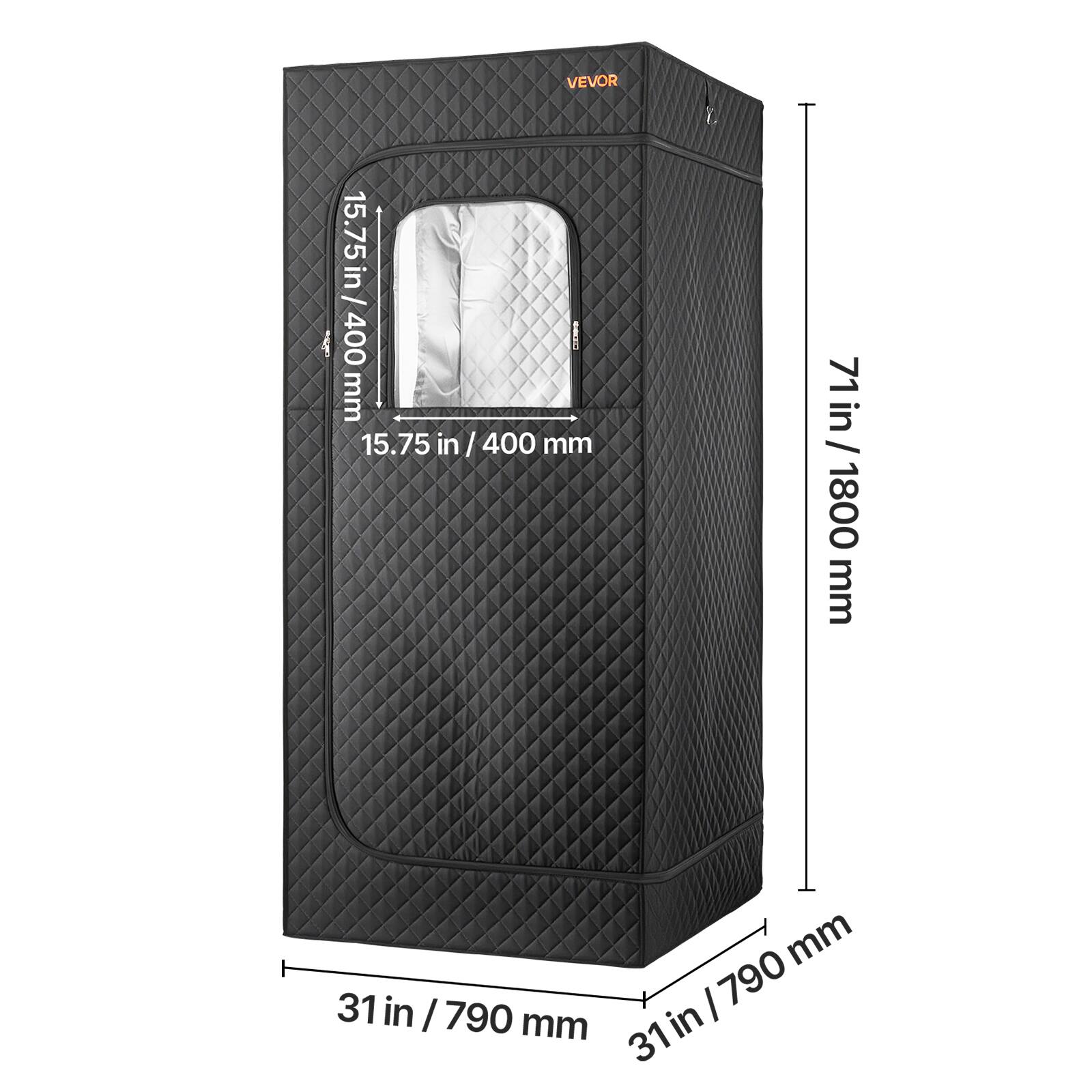 VEVOR

15.75 in / 400 mm

71 in / 1800 mm

31 in / 790 mm