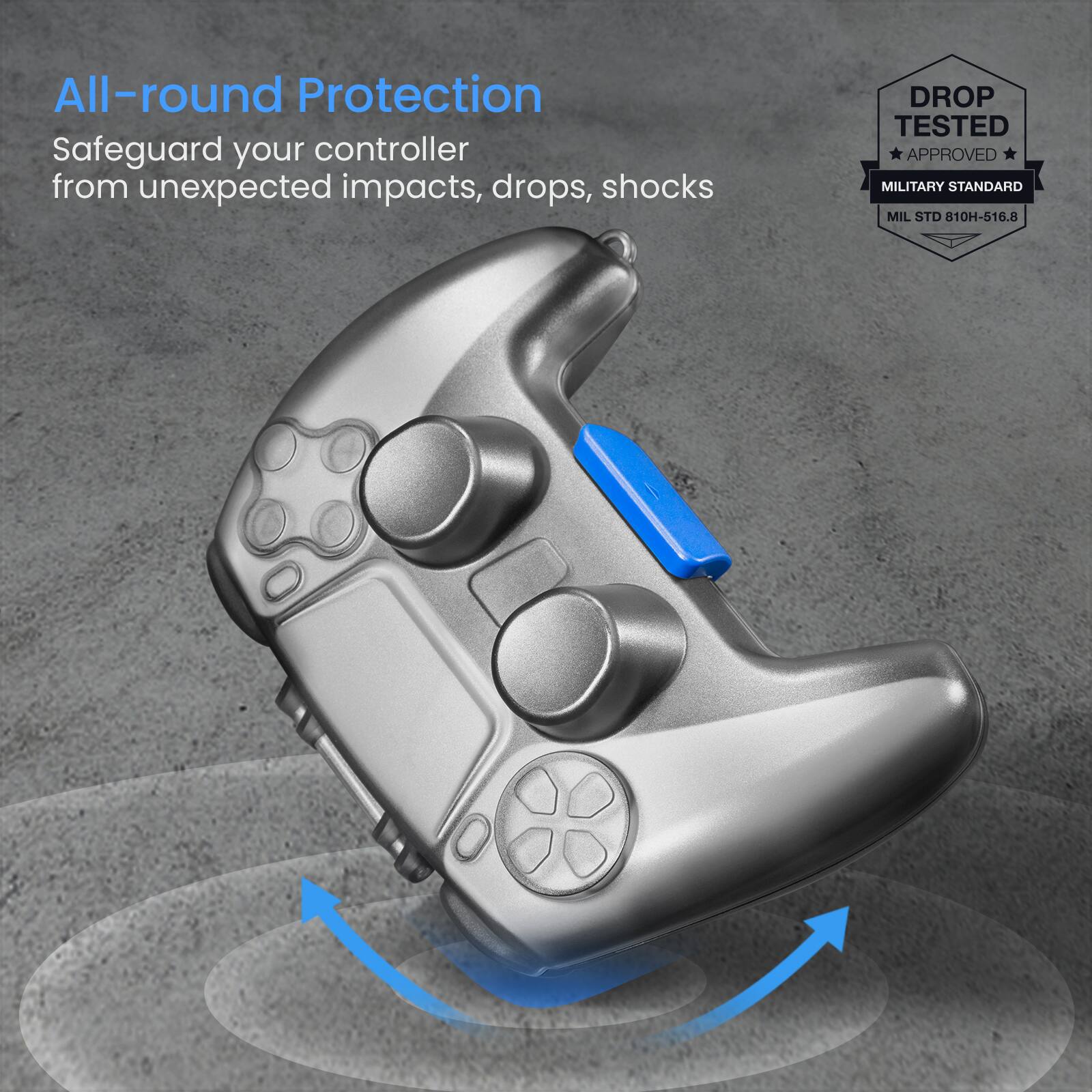 All-round Protection: Safeguard your controller from unexpected impacts, drops, and shocks. DROP TESTED. APPROVED. MILITARY STANDARD MIL STD 810H-516.8.