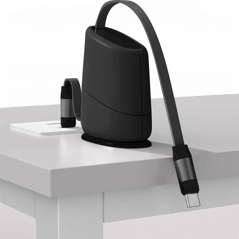Angle. Bytech - Bytech 60W USB-C To C Extender Charger - Black.