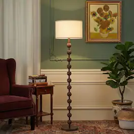 E.P. Light - Dimmable Floor Lamp with Fabric Lampshade - MULTICOLOR