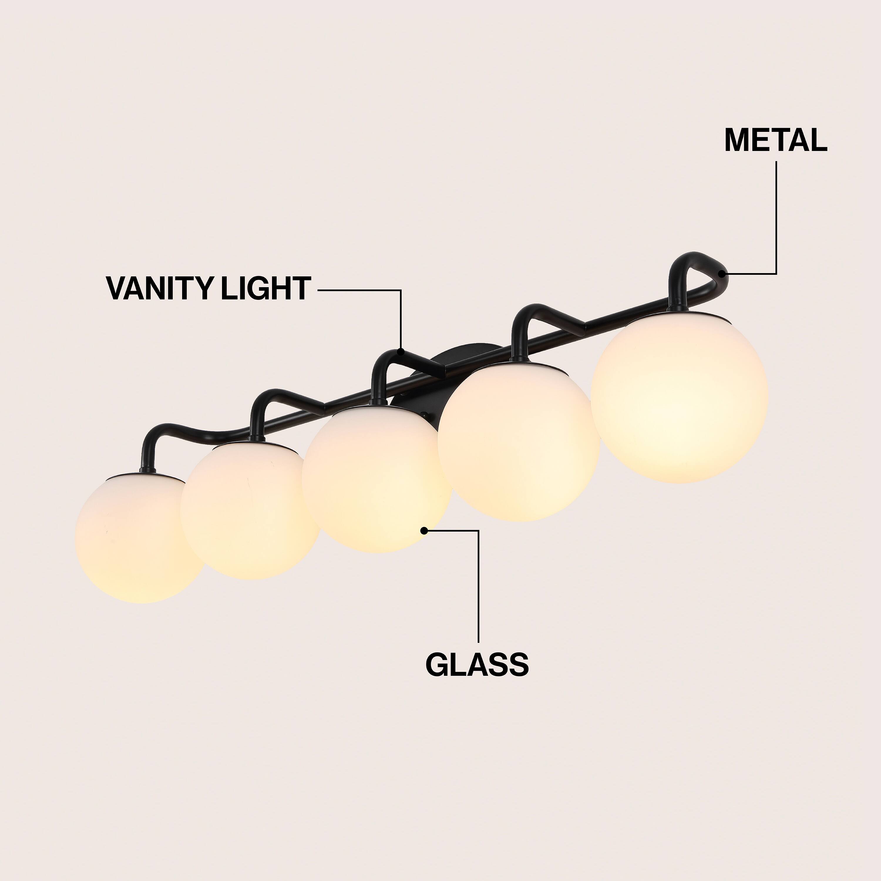 METAL VANITY LIGHT GLASS