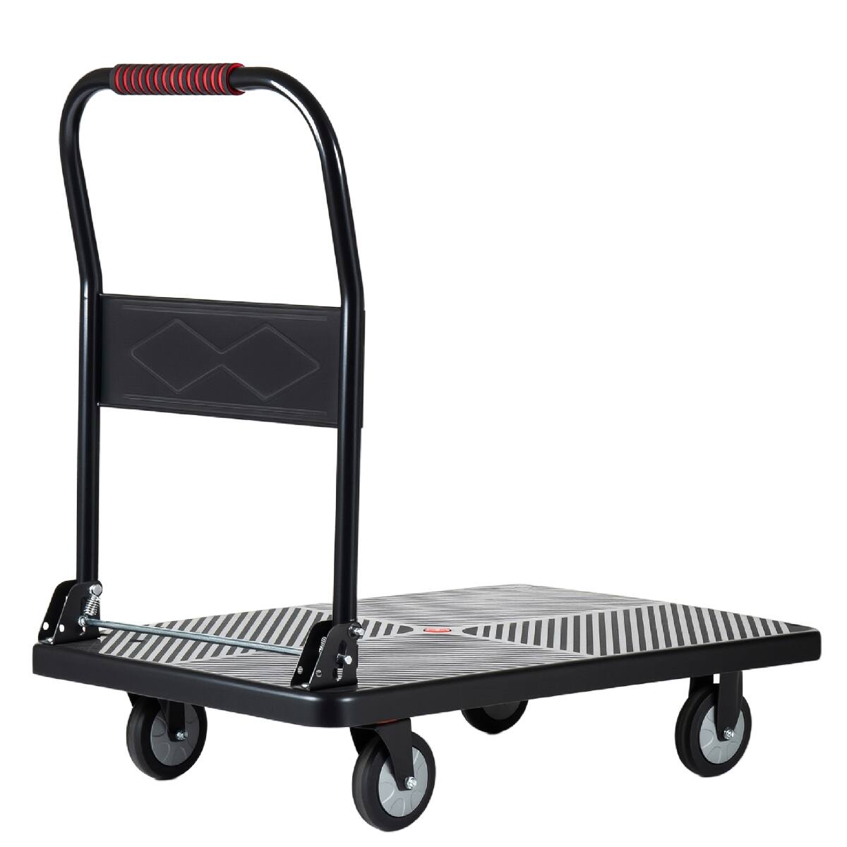 Alt View 3. Ropilly - Ropilly Folding Platform Truck with Silent Wheels, 660 lb Capacity Steel Flatbed Cart - Black.