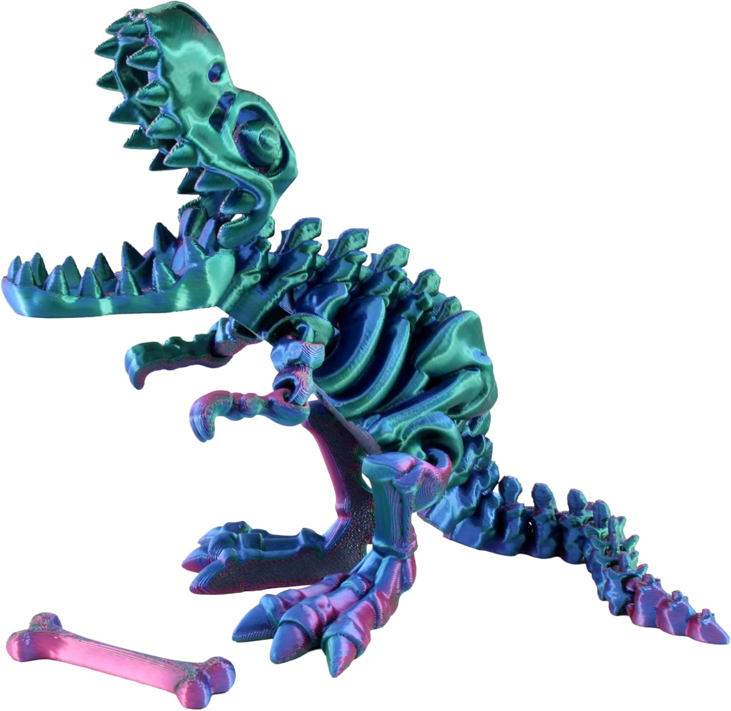 3D Printed Skeleton Tyrannosaurus Rex, Prehistoric Collectible Articulating Dinosaur 3D Figurine Desk Décor by PowerTRC